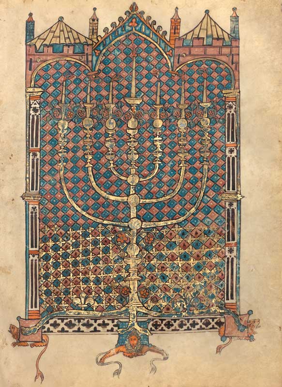 &quot;Menorah of the Tabernacle&quot; from the book of Leviticus from the Rothschild Pentateuch
