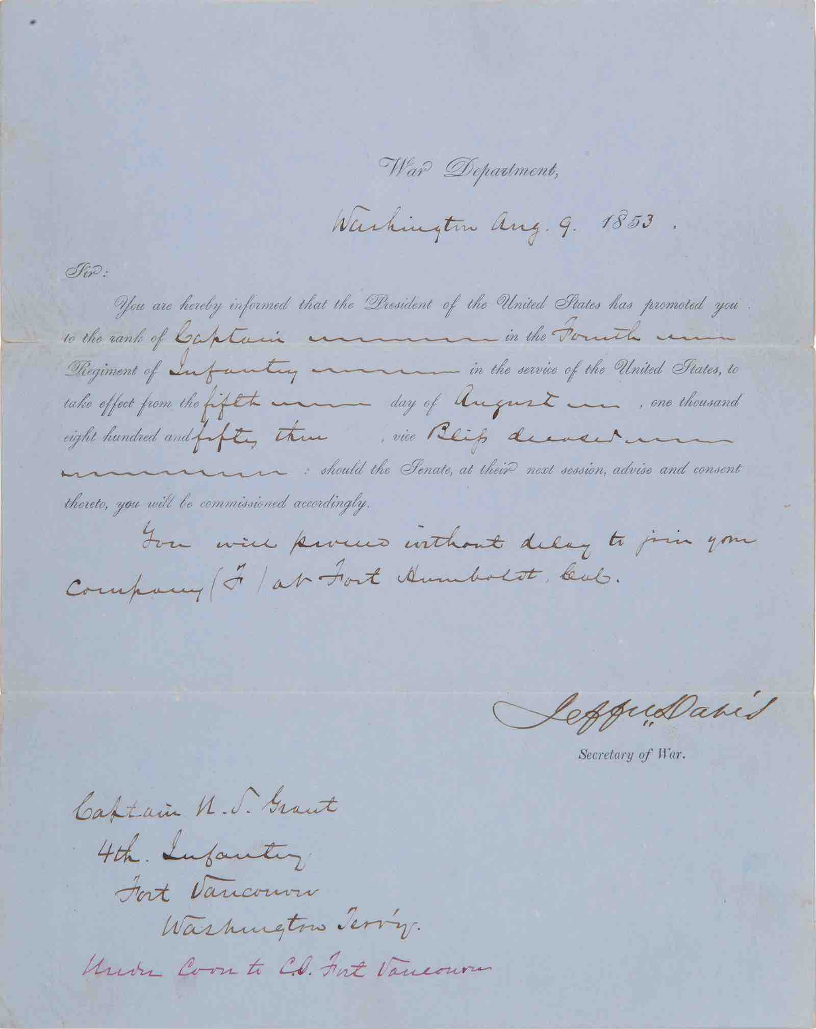 Lot 108: Jefferson Davis (1808-1889)