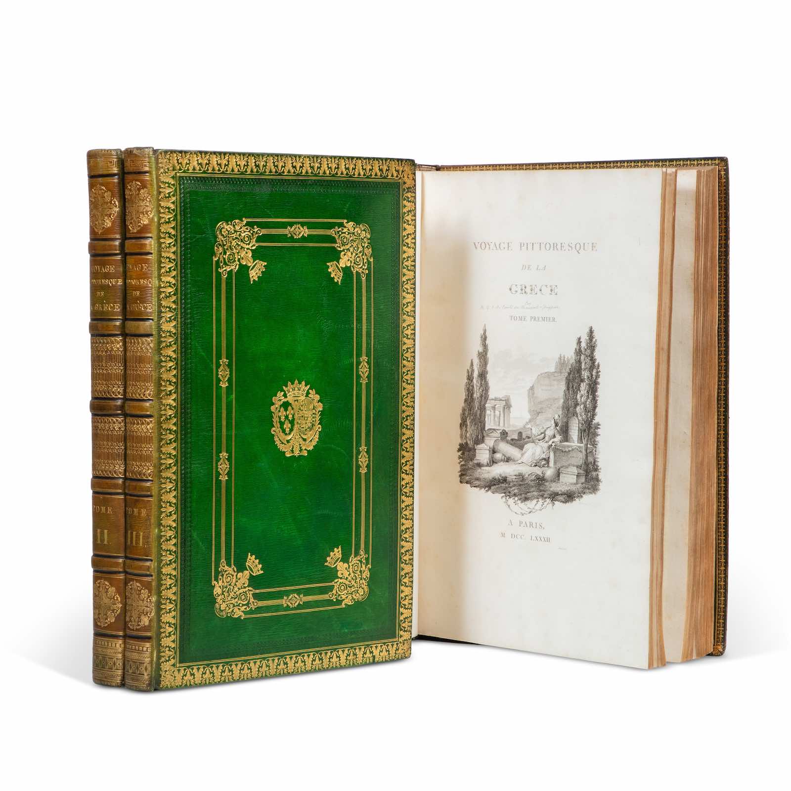 Choiseul-Gouffier. Voyage pittoresque de la Grèce. 1782-1822. Édition originale dans une éclatante reliure de Simier., est. 30,000.00-50,000.00€