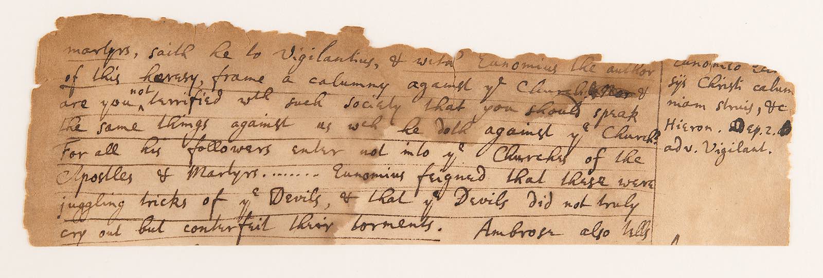 Isaac Newton Handwritten Manuscript Fragment on Religion