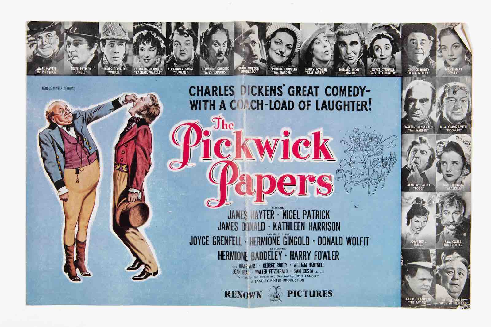 Poster for Noel Langley's Pickwick Papers film, 1952