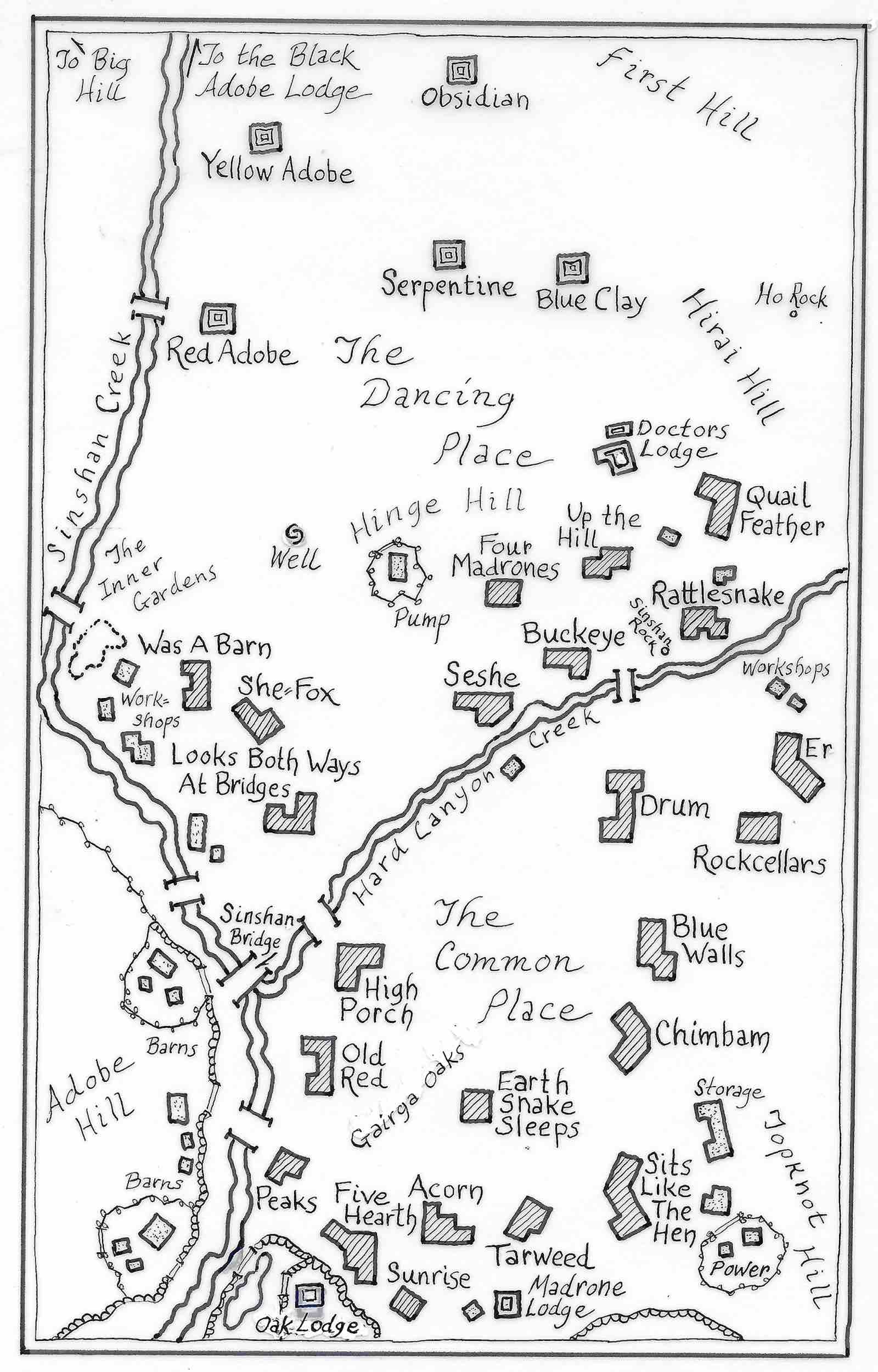 The Names of the Houses of Sinshan, 1985. Ink on paper.