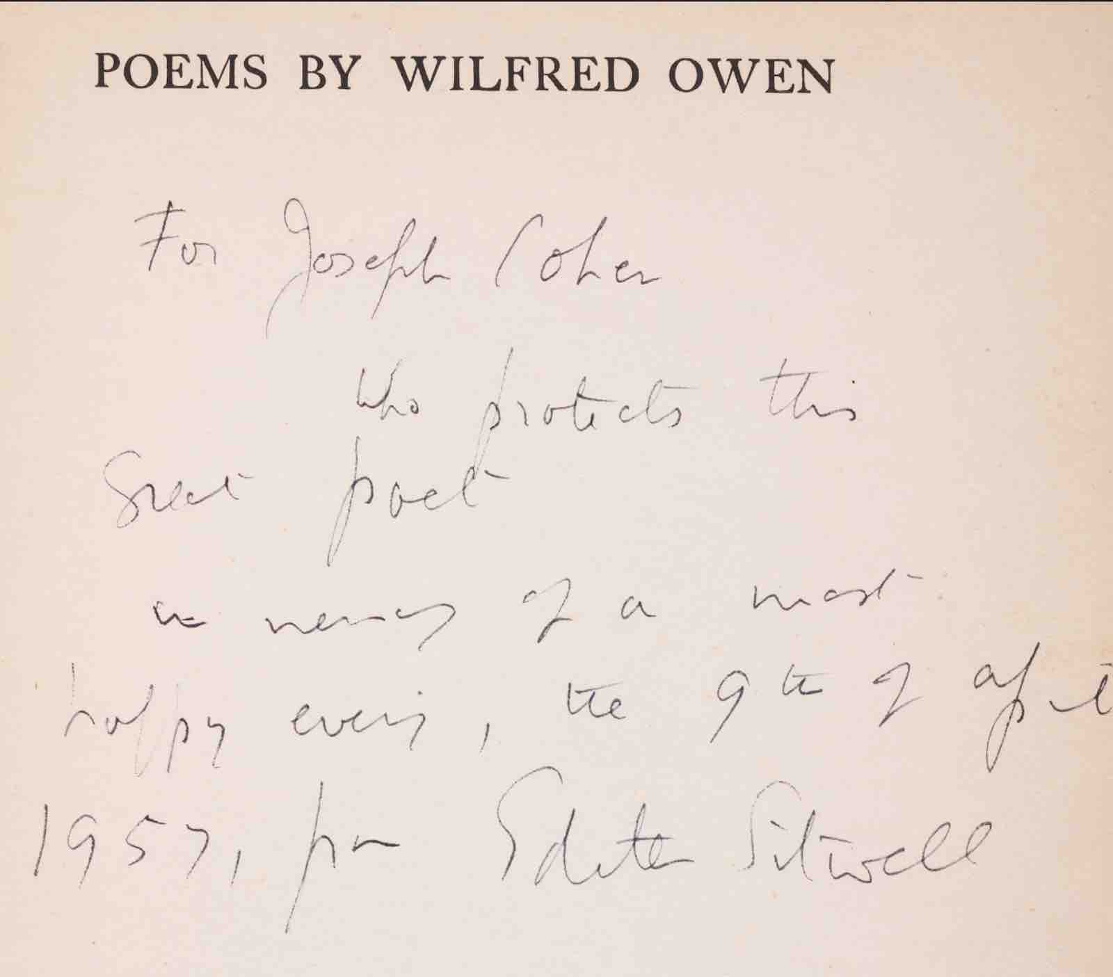Poems by Wilfred Owen, edited by Edith Sitwell