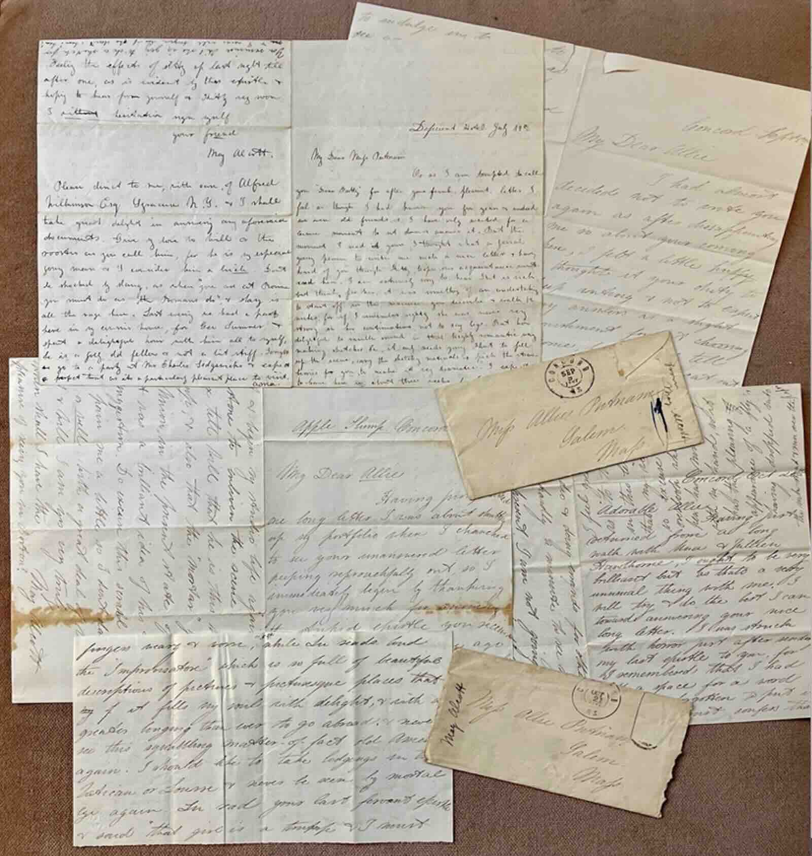 Four unpublished May Alcott letters from 1861 with details about Concord and the the Civil War