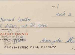 Dated March 16, 1976, the Wells Fargo check marked 'No. 1'