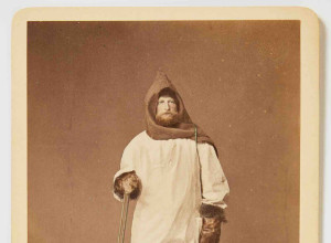 Louis Palander in polar outfit photographed at his arrival in Japan.