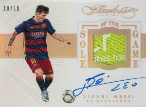 2015 Panini Flawless Sole Of The Game Signatures-Gold Lionel Messi card