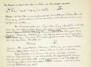 Albert Einstein manuscript handwritten in German in the 1940s regarding his formulation of the United Field Theory (estimate: $18,000-$24,000)