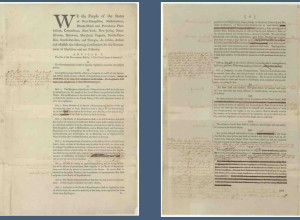 The constitution draft on display