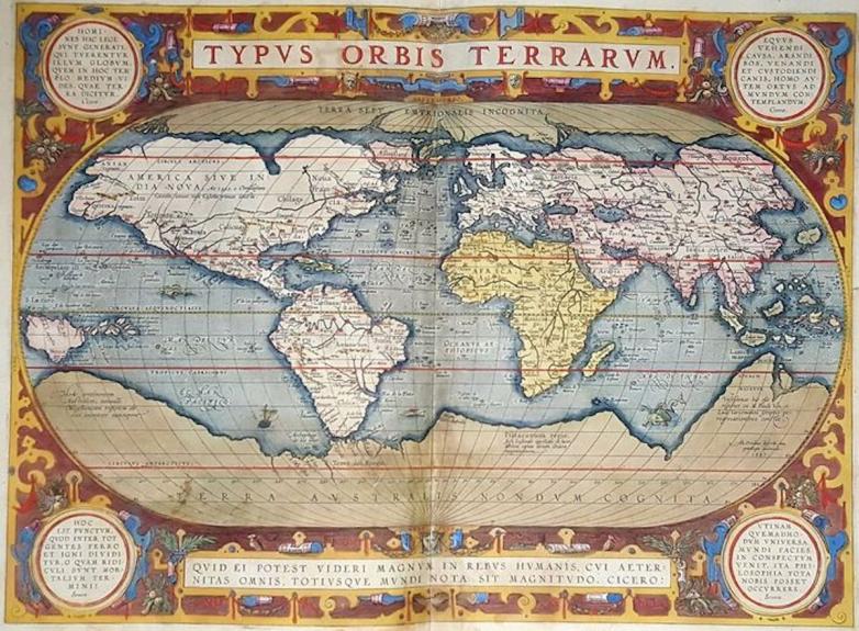eratosthenes world map and the world map of ortelius