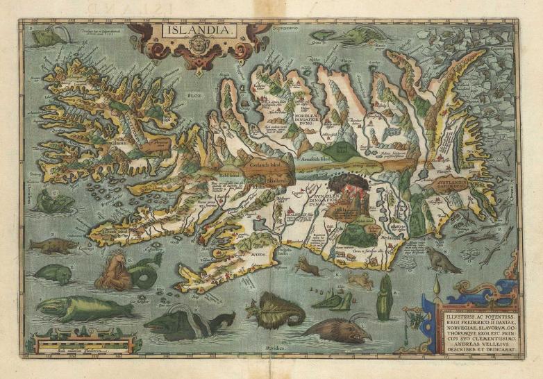 Swedish Cartographer Olaus Magnus' Map of Sea Monsters