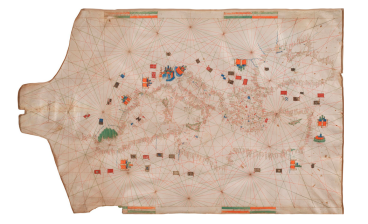 Portolan chart of the Mediterranean.
