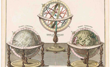 Johann Baptist Homann. Sphaerarum Artificialium Typica Repraesentatio Novissime Adumbrata, Nuremberg, circa 1720.Double-page engraving of an armillary sphere and a matching pair of terrestrial and celestial globes.