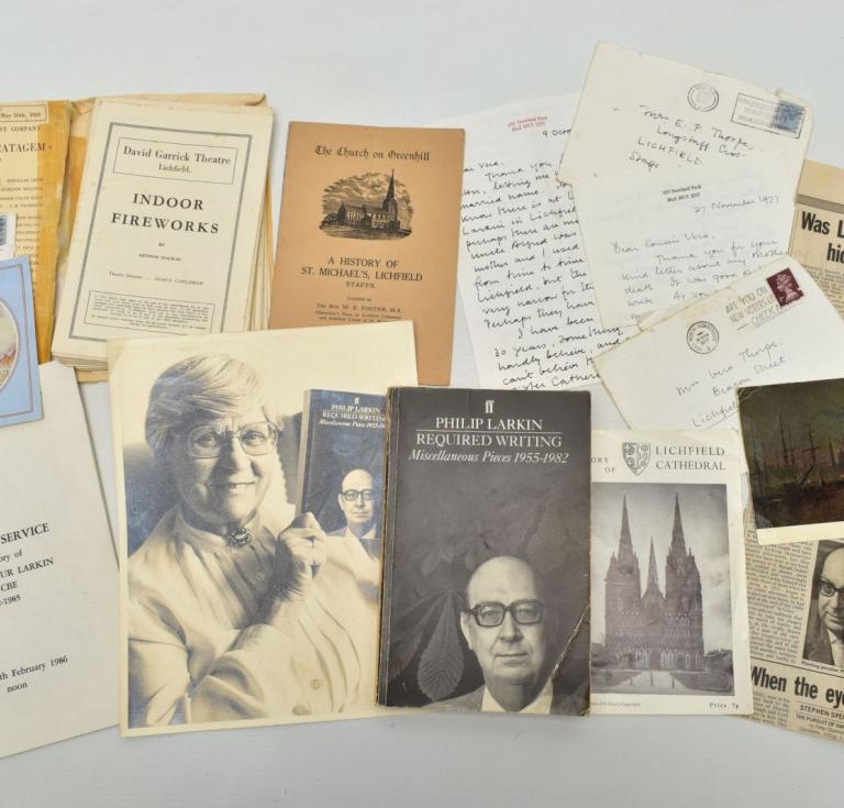 The lot includes an order of service for Larkin’s memorial at Westminster Abbey on February 14 1986