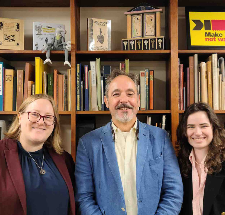 Staff members Shannon Struble, Philip Salmon, and Meredith Ivey Santaus