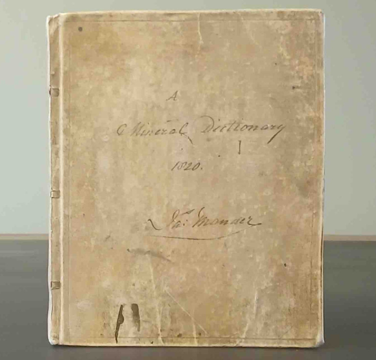 James Mander's manuscript draft of A Mineral Dictionary of Words, Or Terms Used By The Miners In Derbyshire, 1821