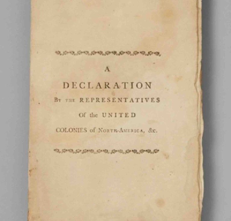 A Declaration […] Setting Forth the Causes and Necessity [of] Taking up Arms (Philadelphia: Bradford, 1775)