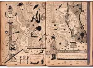 Opening from Oscar Wilde's "Salome" with illustrations by Max Beerbohm.