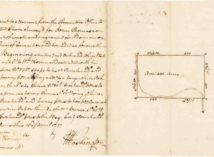 George Washington's handwritten land survey for his first employer