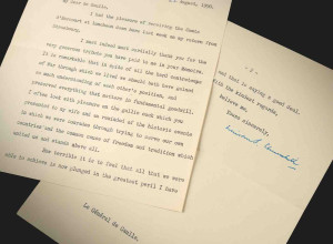 The 1950 letter signed by Winston Churchill to Charles de Gaulle